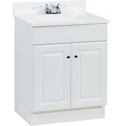 Bathroom Vanity with Cultured Marble Top White 25" x 19"